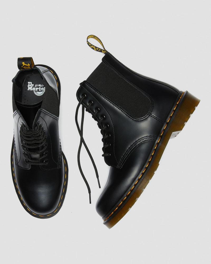 Dr Martens 1460 Harper Smooth Leren Veterlaarzen Heren Zwart | NL 293YXF